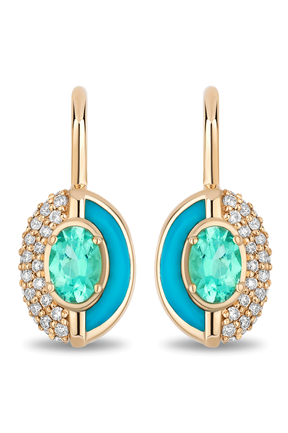 Paraiba Tourmaline Sugar And Spice Mini Drop Earrings-YELLOW GOLD-JEWELRYFINE JEWELEARRING-MASON & BOOKS