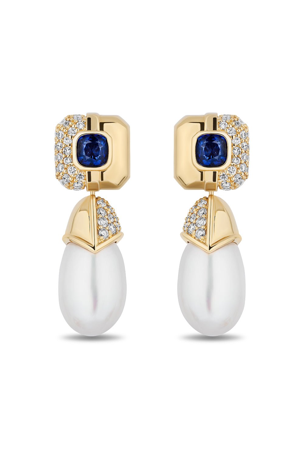 MASON & BOOKS-Scottie Pearl Drop Earrings-YELLOW GOLD