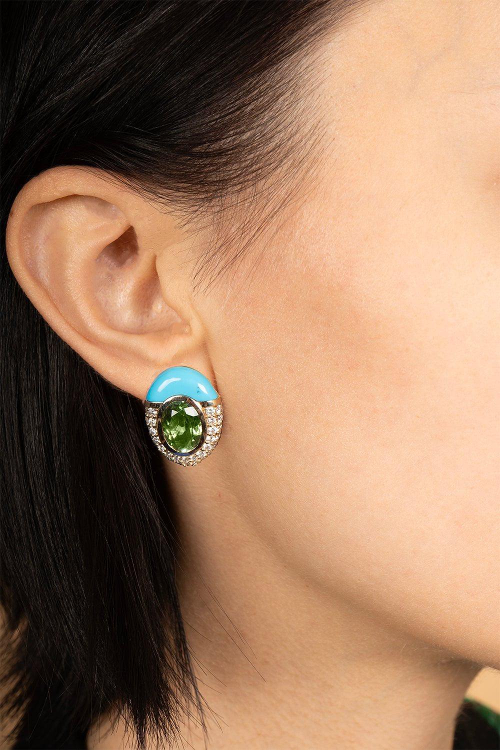 MASON & BOOKS-Tourmaline Drip Drop Earrings-YELLOW GOLD