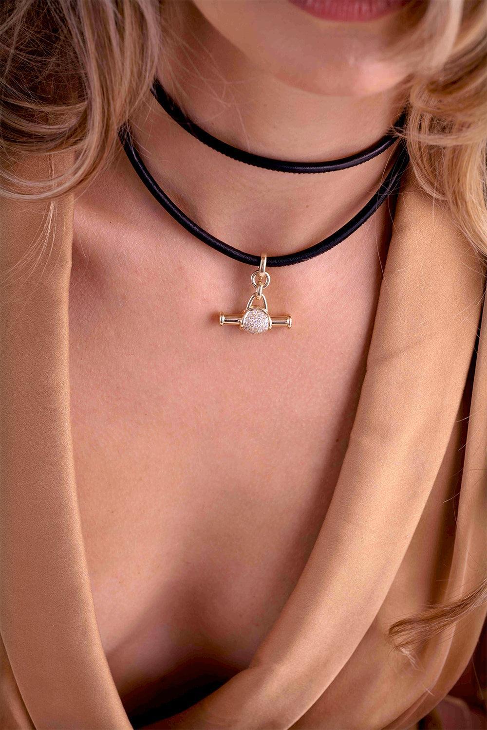 Double Italian Torque Necklace - Black-BLACK-15-JEWELRYFINE JEWELNECKLACE O-MASON & BOOKS