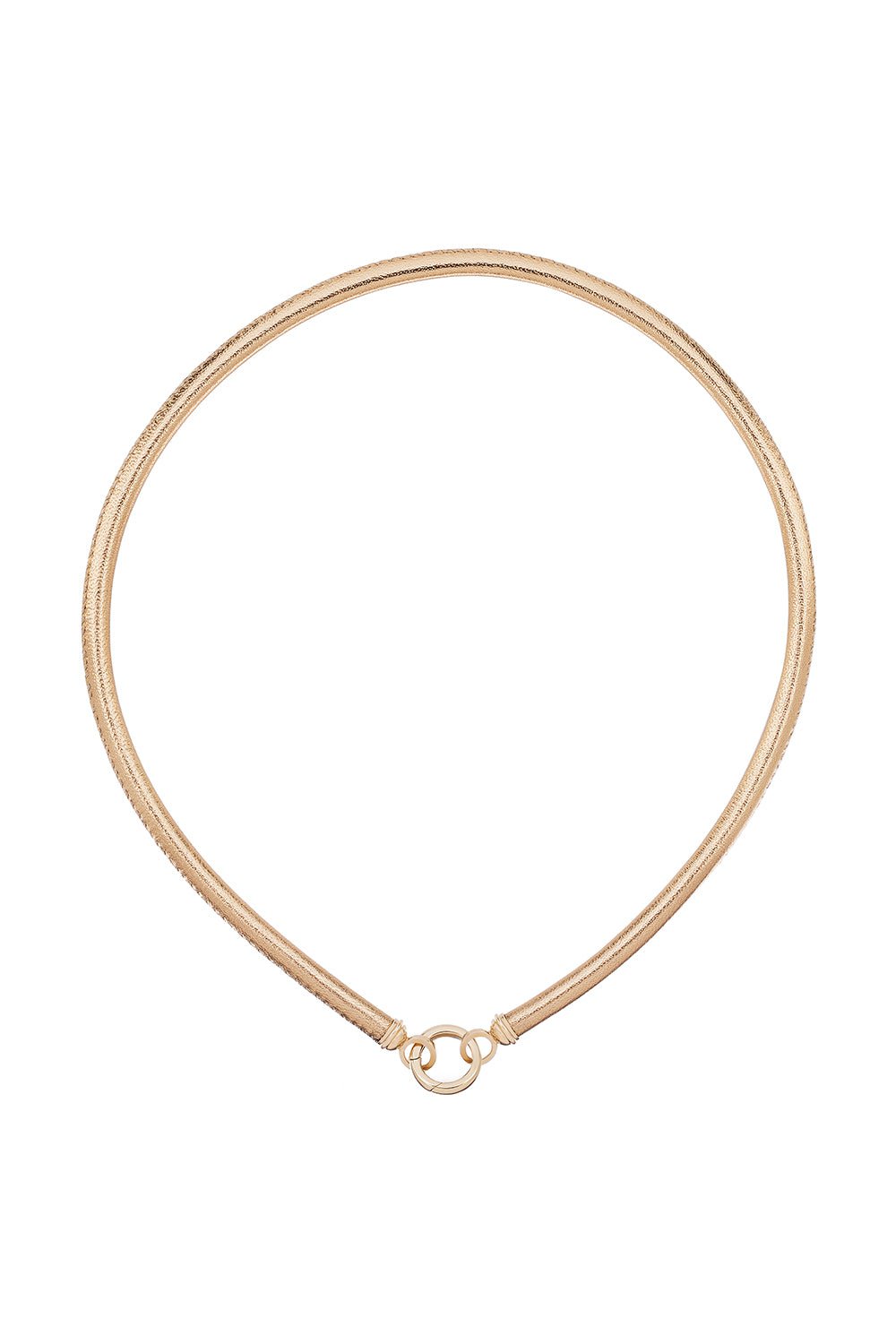 MASON & BOOKS-Italian Leather Torque Collar Necklace-YELLOW GOLD