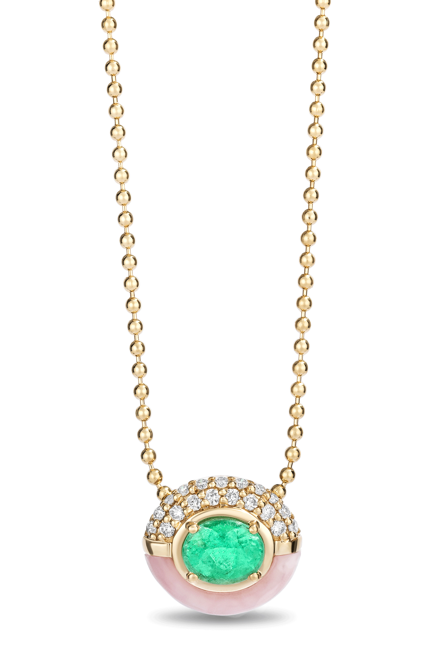 Tourmaline Sugar And Spice Mini Oval Pendant Necklace-YELLOW GOLD-16-JEWELRYFINE JEWELNECKLACE O-MASON & BOOKS