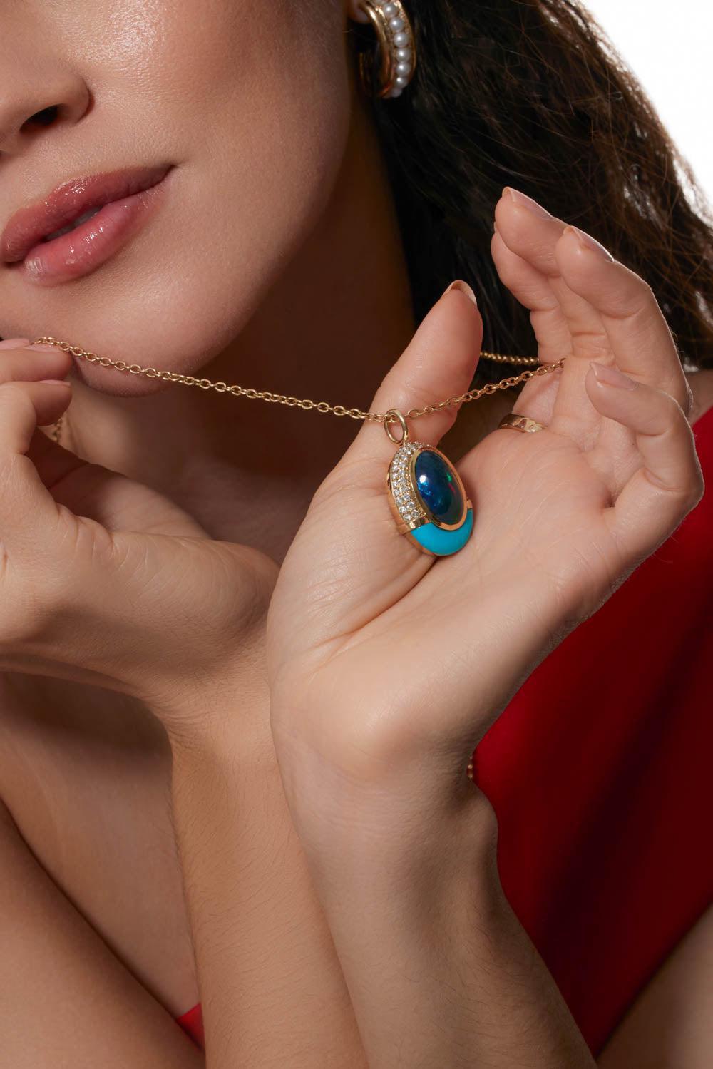 Sugar and Spice Oval Necklace-YELLOW GOLD-22-JEWELRYFINE JEWELNECKLACE O-MASON & BOOKS