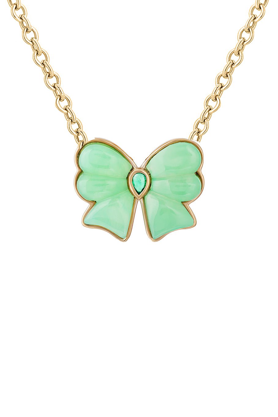 MASON & BOOKS-Berkeley Small Bow Necklace-YELLOW GOLD