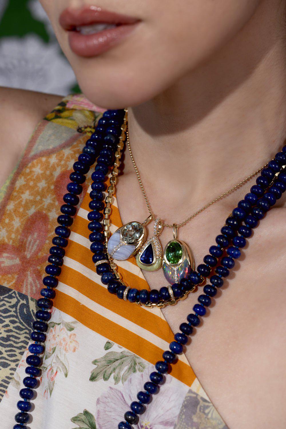 MASON & BOOKS-Eletta Triple Strand Necklace-YELLOW GOLD