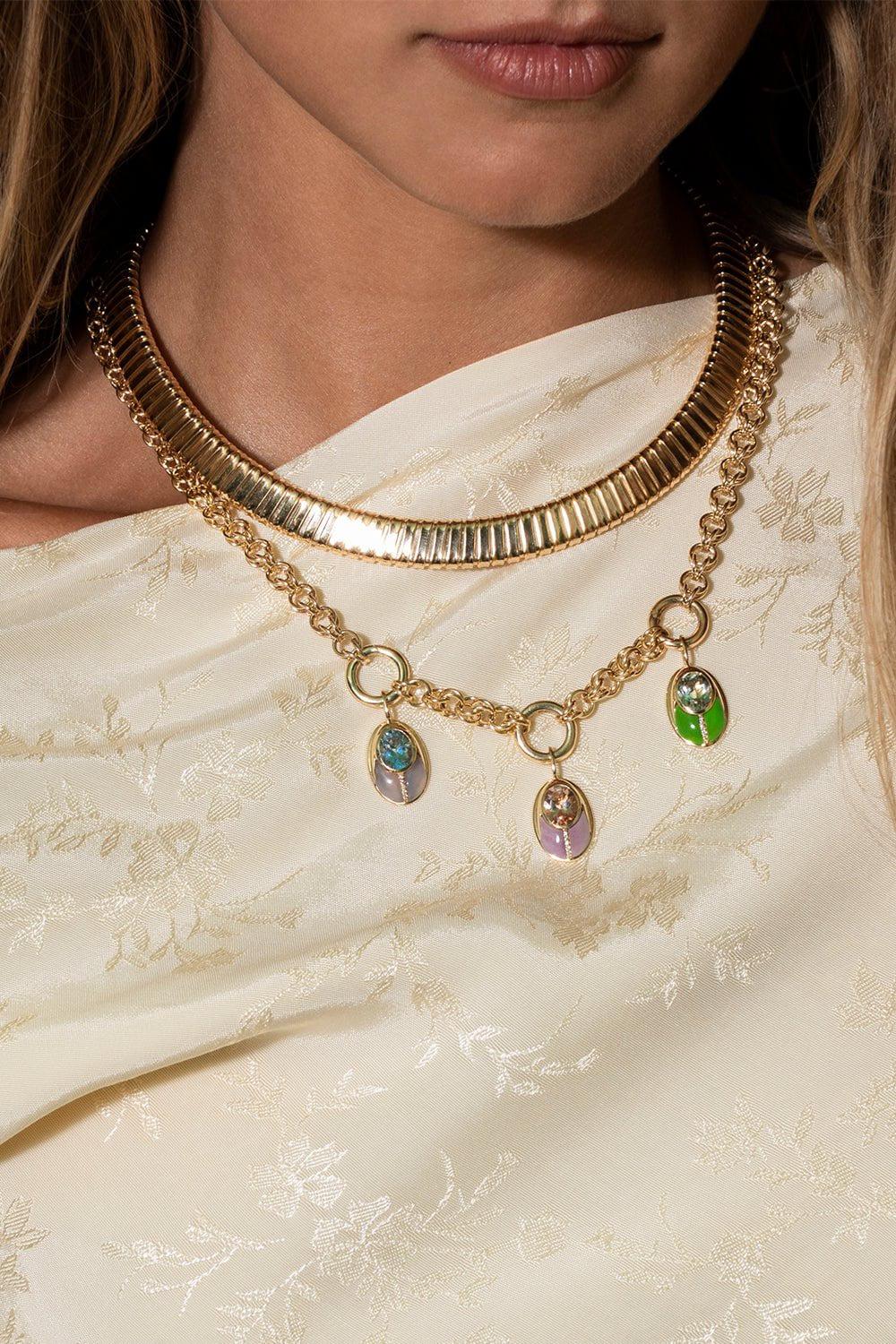 MASON & BOOKS-Slinky Tubogas Necklace-YELLOW GOLD