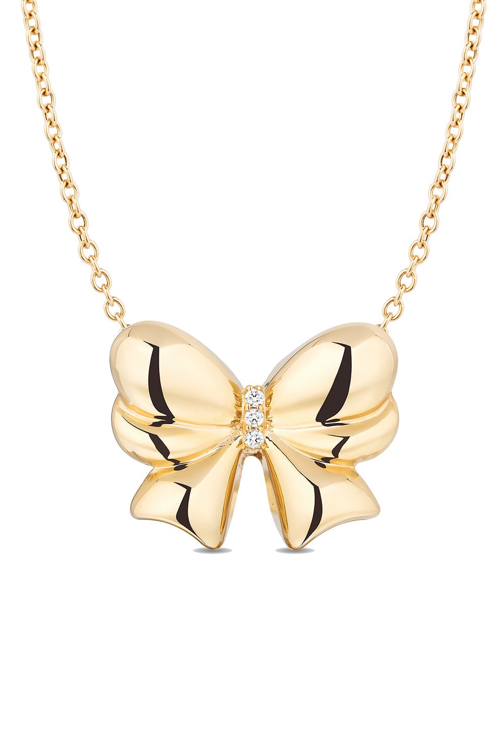 MASON & BOOKS-Evie Bow Necklace-YELLOW GOLD