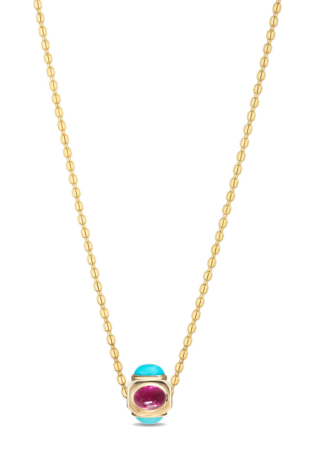 MASON & BOOKS-Turquoise Golden Nugget Necklace-YELLOW GOLD