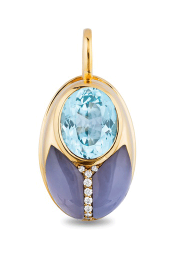 Blue Topaz Big Love Bug Pendant-YELLOW GOLD-JEWELRYFINE JEWELPENDANT-MASON & BOOKS