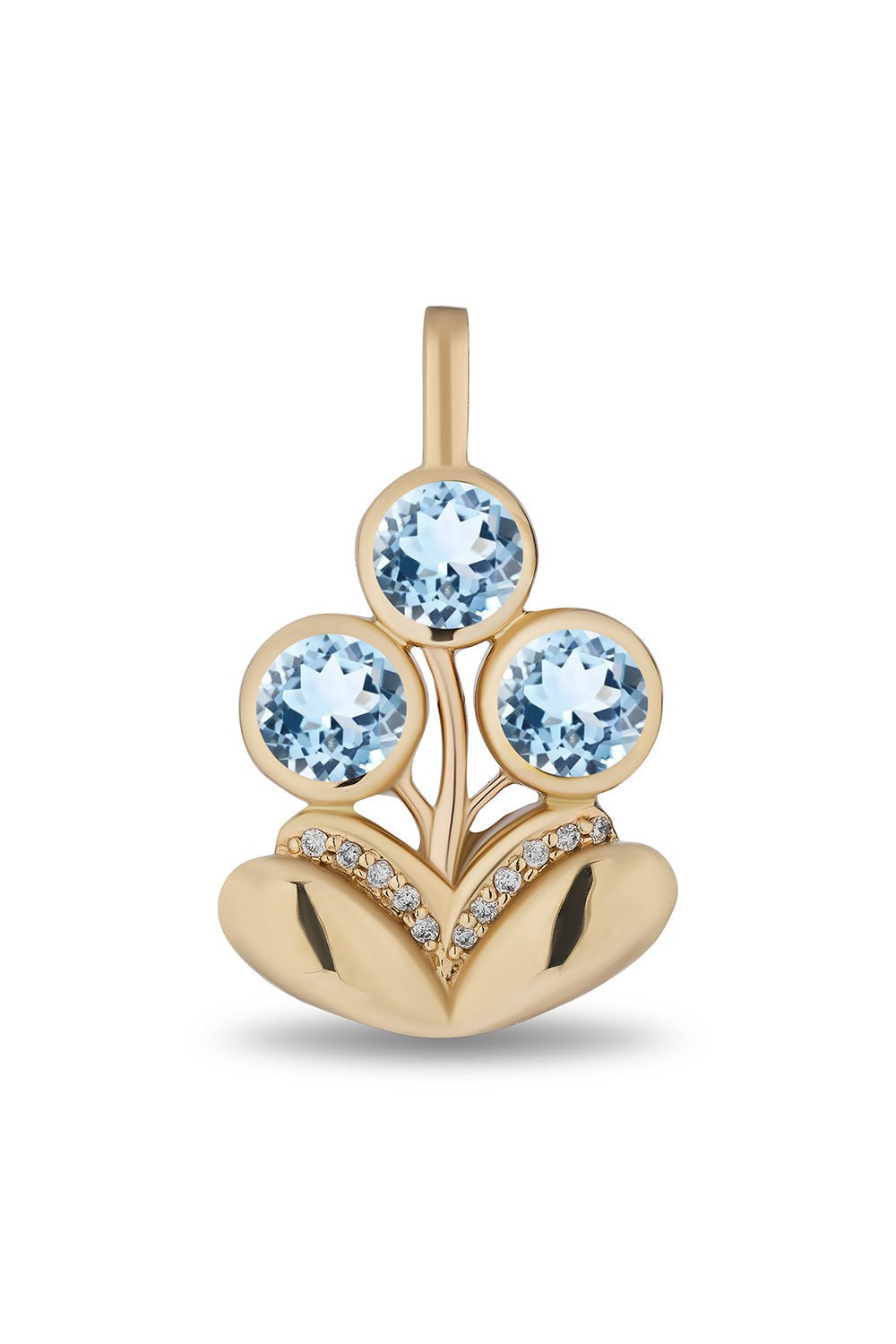 MASON & BOOKS-Medium Bouquet Pendant - Topaz-YELLOW GOLD
