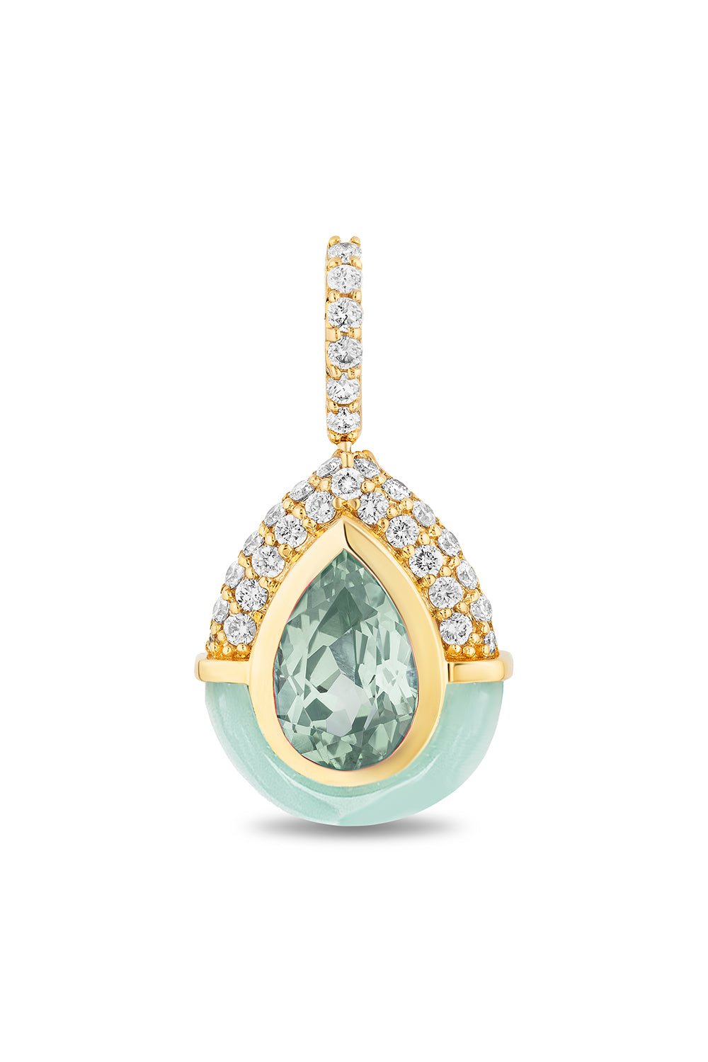 MASON & BOOKS-Mint Opal Droplet Pendant-YELLOW GOLD