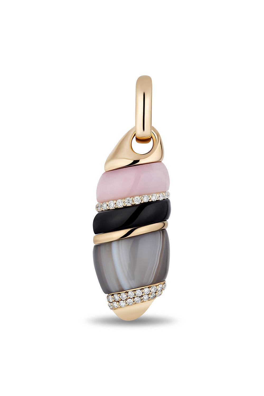 Large Turritella Pendant-YELLOW GOLD-ONYX-JEWELRYFINE JEWELPENDANT-MASON & BOOKS
