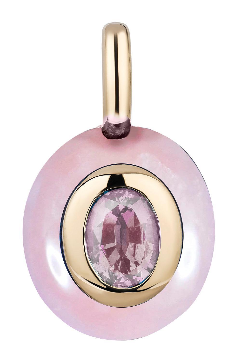 Pink Opal Medium Floret Pendant-YELLOW GOLD-JEWELRYFINE JEWELPENDANT-MASON & BOOKS
