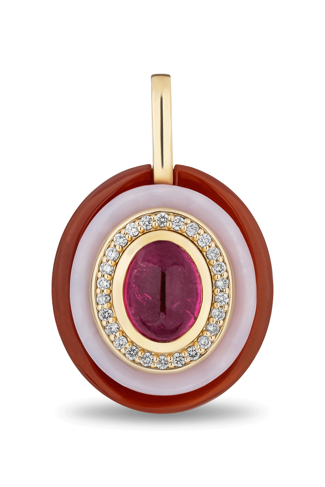 Rubellite Layer Cake Pendant-YELLOW GOLD-JEWELRYFINE JEWELPENDANT-MASON & BOOKS