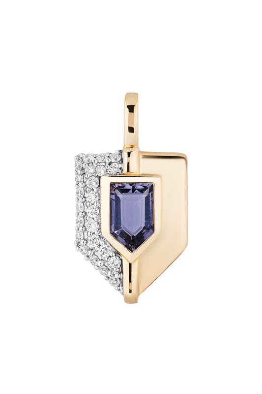 MASON & BOOKS-Small Diamond Shield Pendant-YELLOW GOLD
