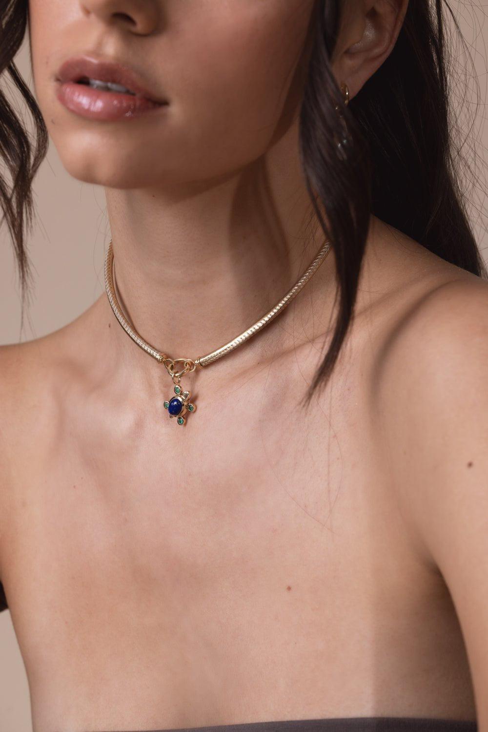 MASON & BOOKS-Tortuga Lapis Pendant-YELLOW GOLD
