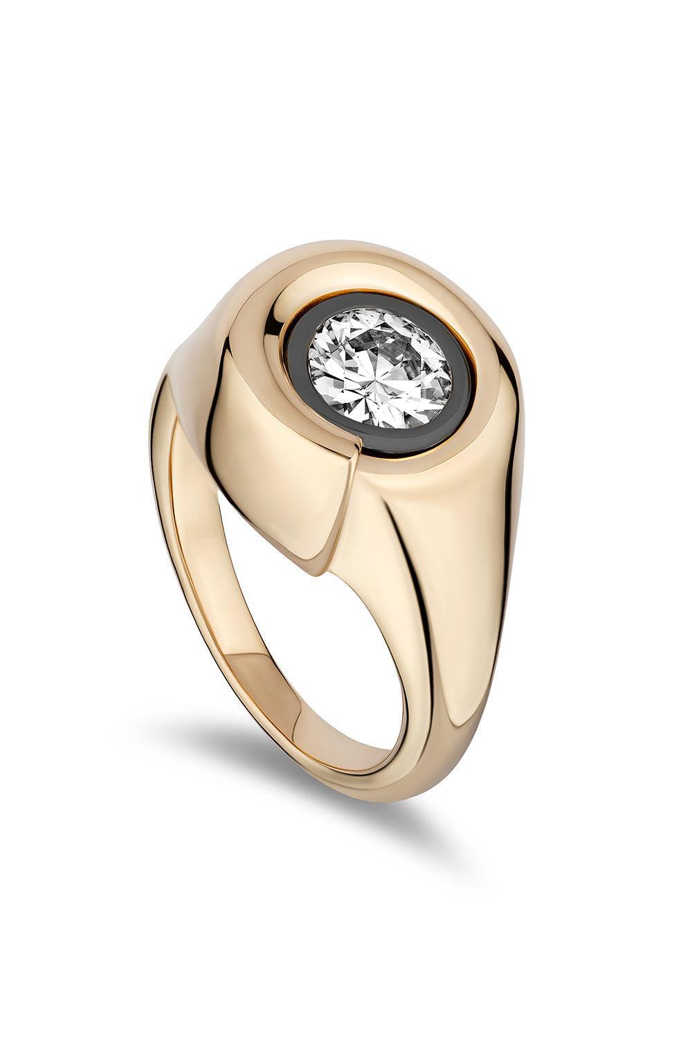 Nautilus Solitaire Ring-YELLOW GOLD-3.5-JEWELRYFINE JEWELRING-MASON & BOOKS