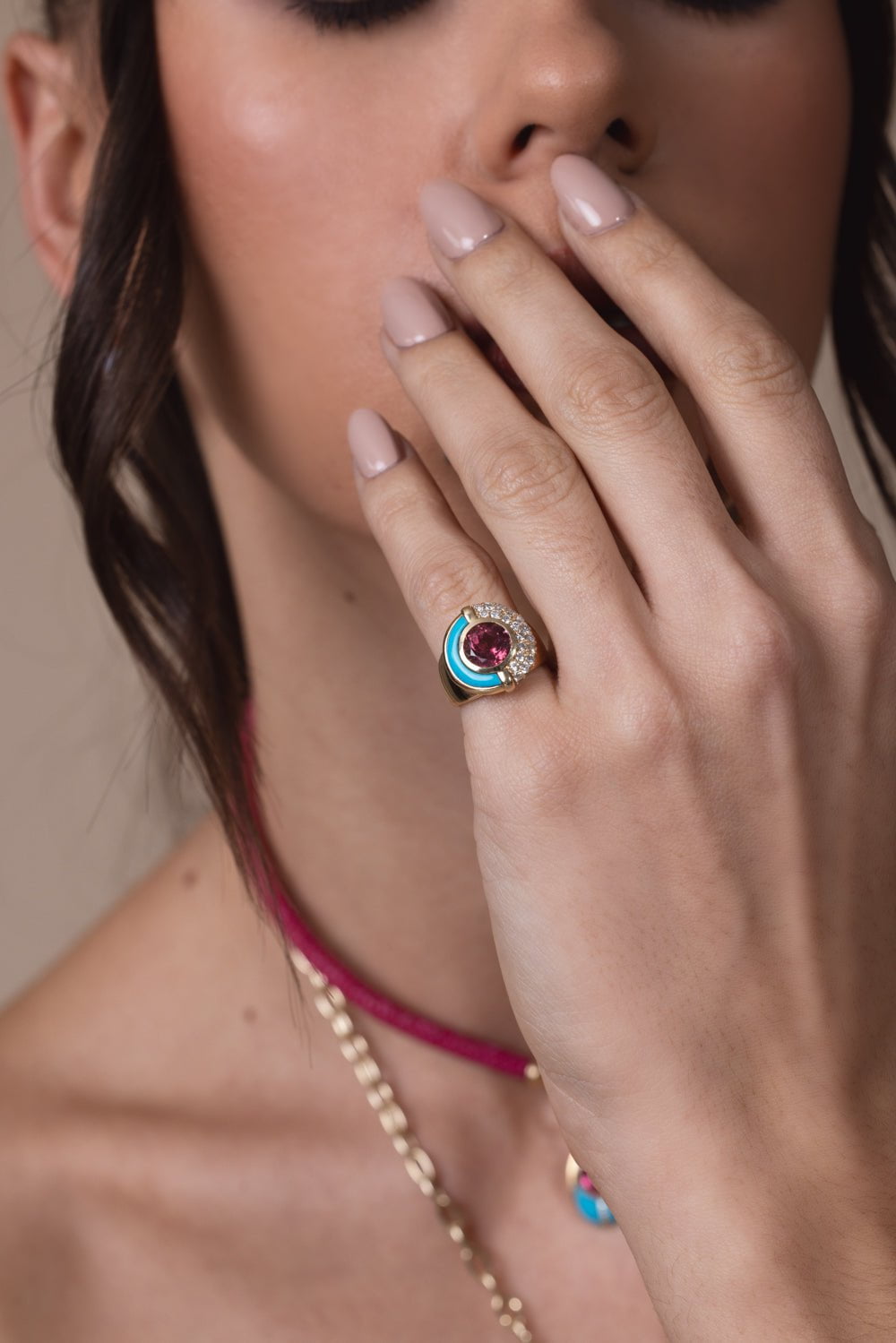 MASON & BOOKS-Turquoise Sugar And Spice Ring-YELLOW GOLD
