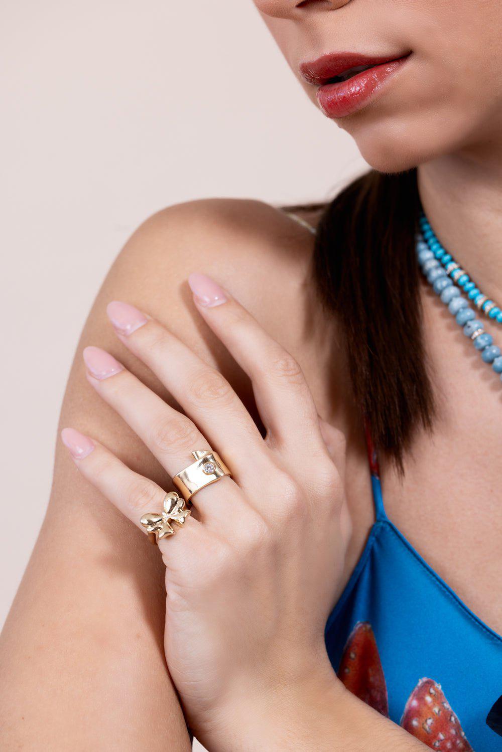 MASON & BOOKS-Folded Chiffon Cigar Band-YELLOW GOLD