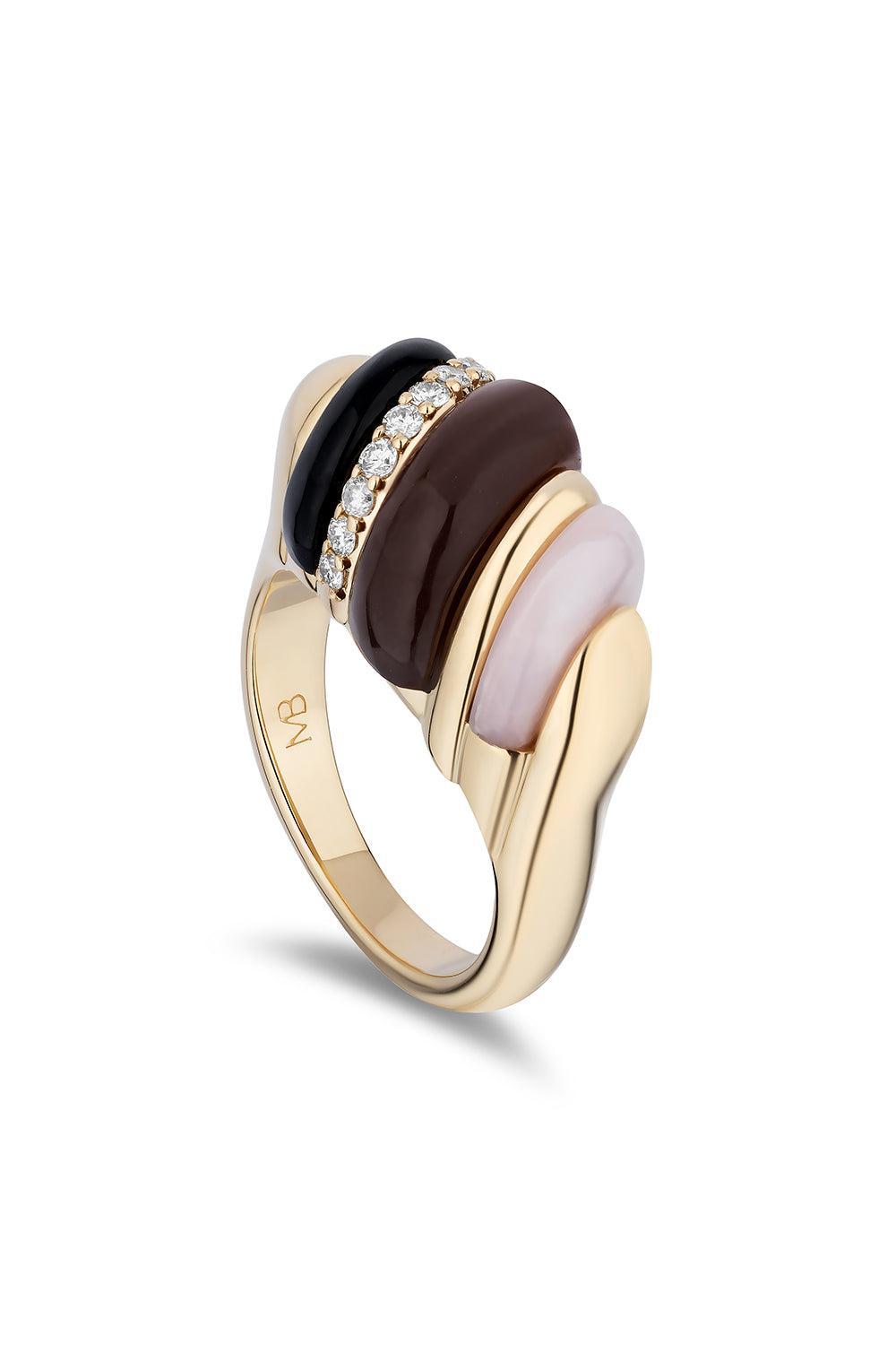 Pink Opal Turritella Ring-YELLOW GOLD-6-JEWELRYFINE JEWELRING-MASON & BOOKS