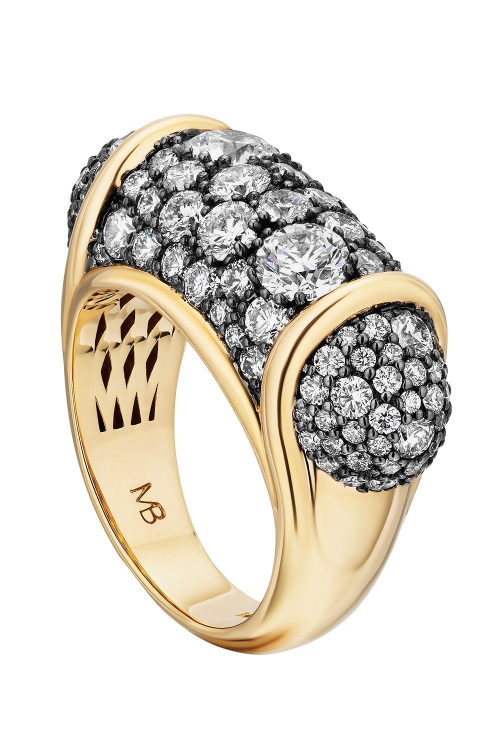 Black Diamond Large Vice Ring-YELLOW GOLD-7-JEWELRYFINE JEWELRING-MASON & BOOKS