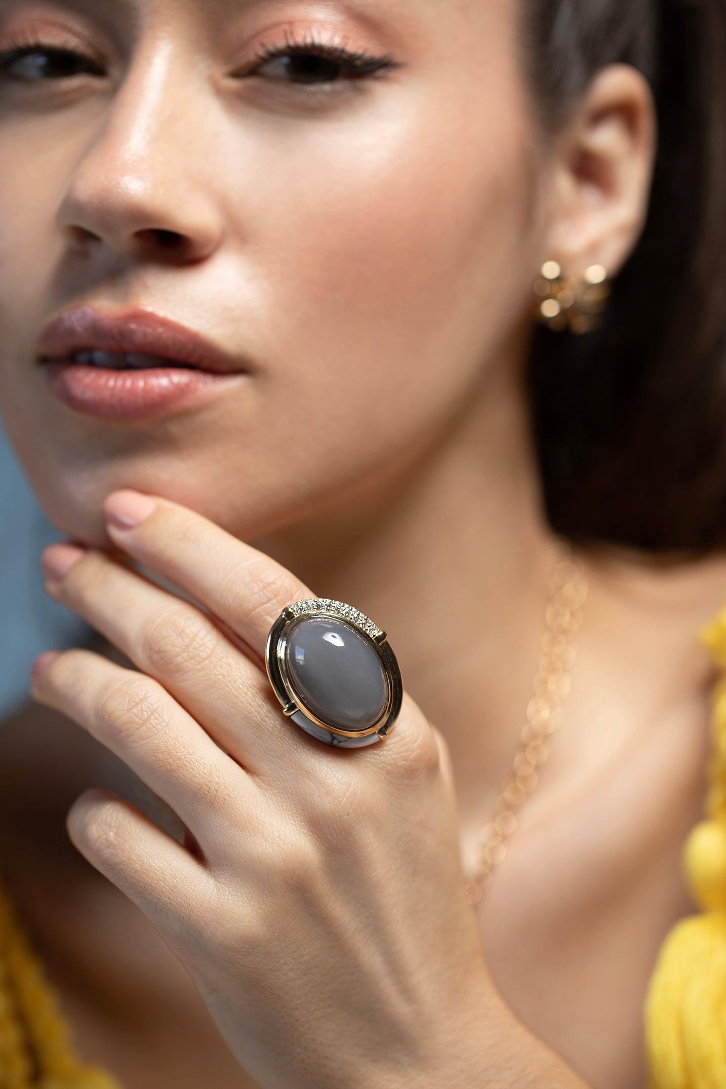 MASON & BOOKS-Large Sugar & Spice Cocktail Ring-YELLOW GOLD