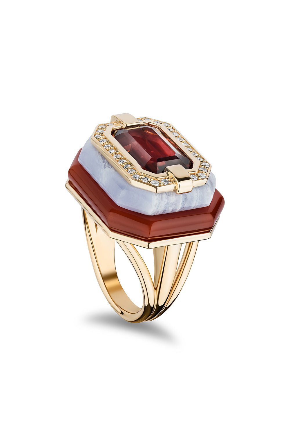 MASON & BOOKS-Layer Tourmaline Cake Ring-YELLOW GOLD