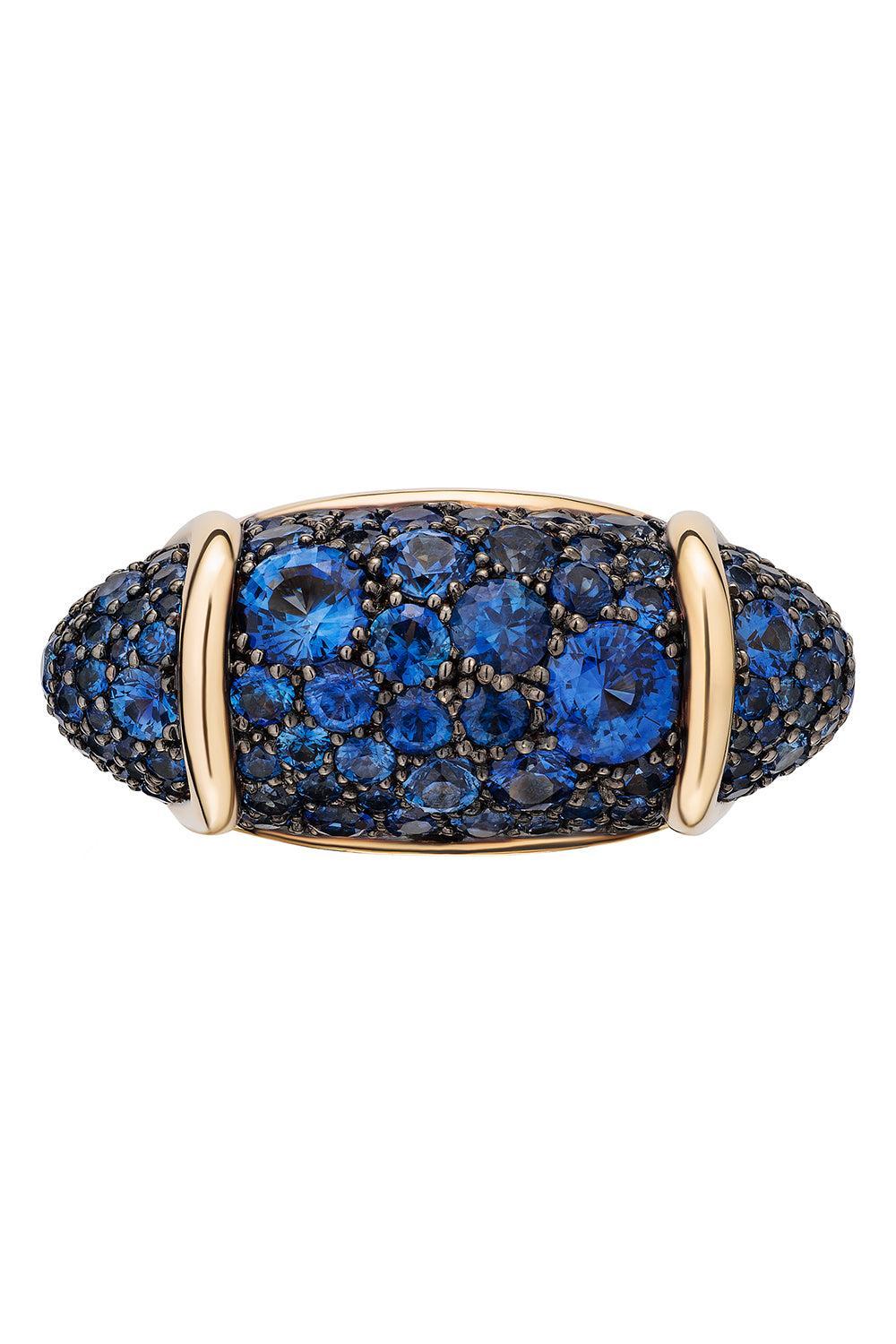 Blue Sapphire Vice Ring-YLWGLD-7-JEWELRYFINE JEWELRING-MASON & BOOKS