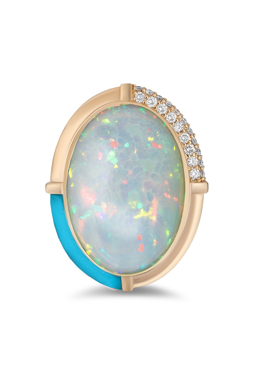 MASON & BOOKS-Turquoise Sugar And Spice Cocktail Ring-YELLOW GOLD