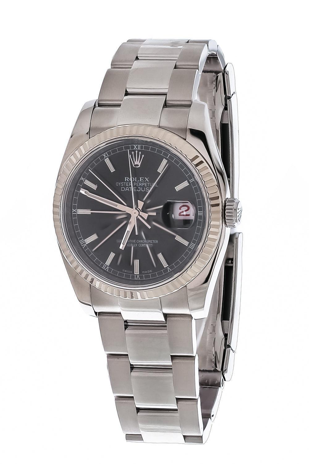 Rolex Datejust Oyster Watch-SILVER-36MM-ACCESSORIEWATCHES-MATTHEW BAIN