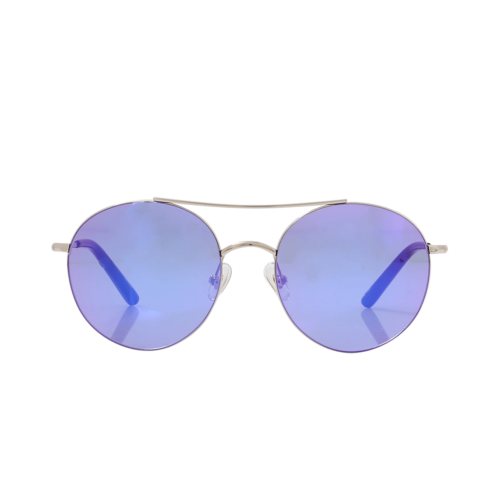 MATTHEW WILLIAMSON-Rounded Mirror Sunglasses-GLD/PRPL