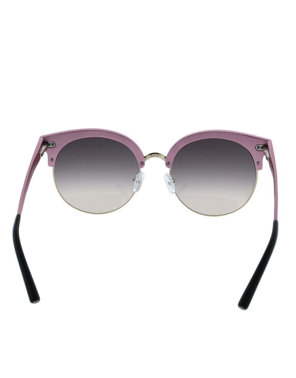 MATTHEW WILLIAMSON-Gold Trim Round Sunglasses-PINK