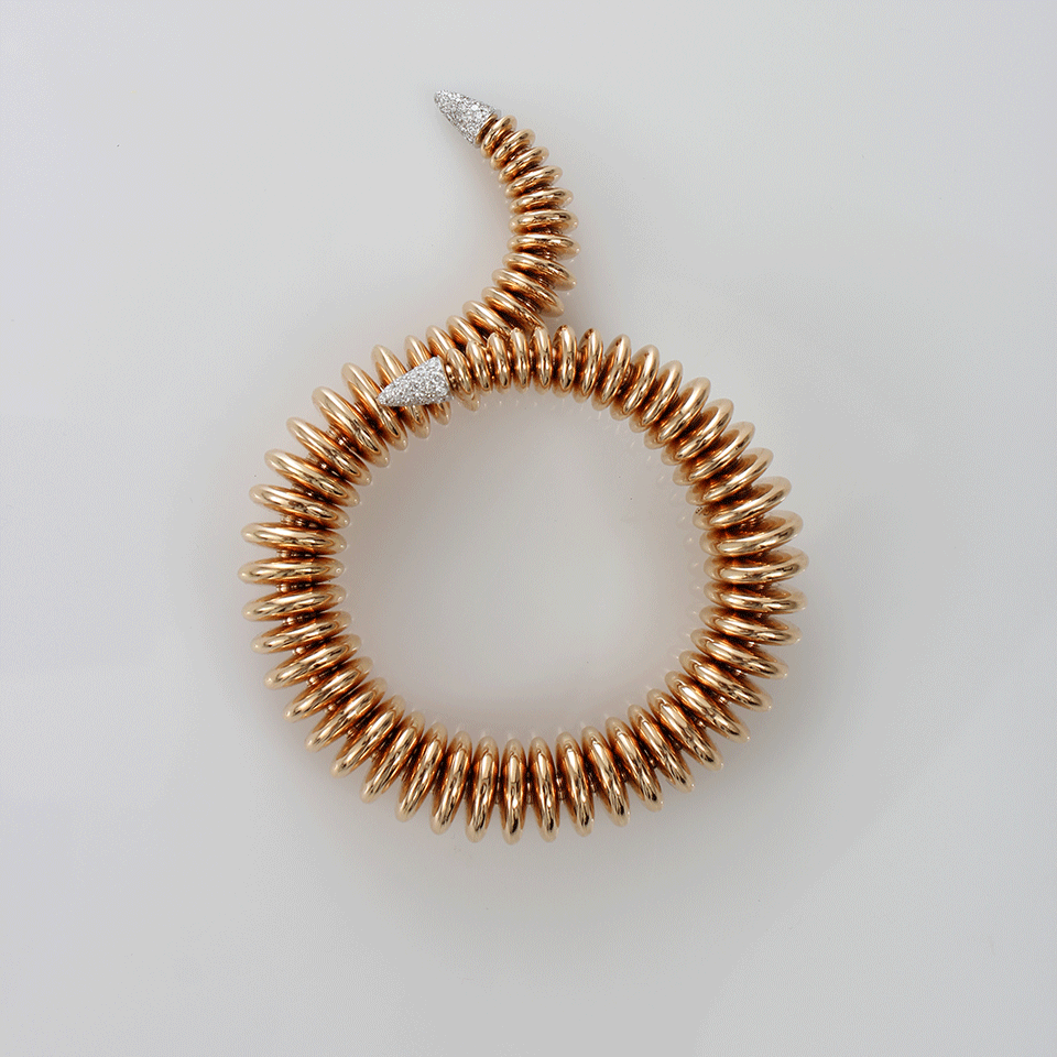 MATTIA CIELO-Bruco Coil Diamond Bracelet-ROSE GOLD