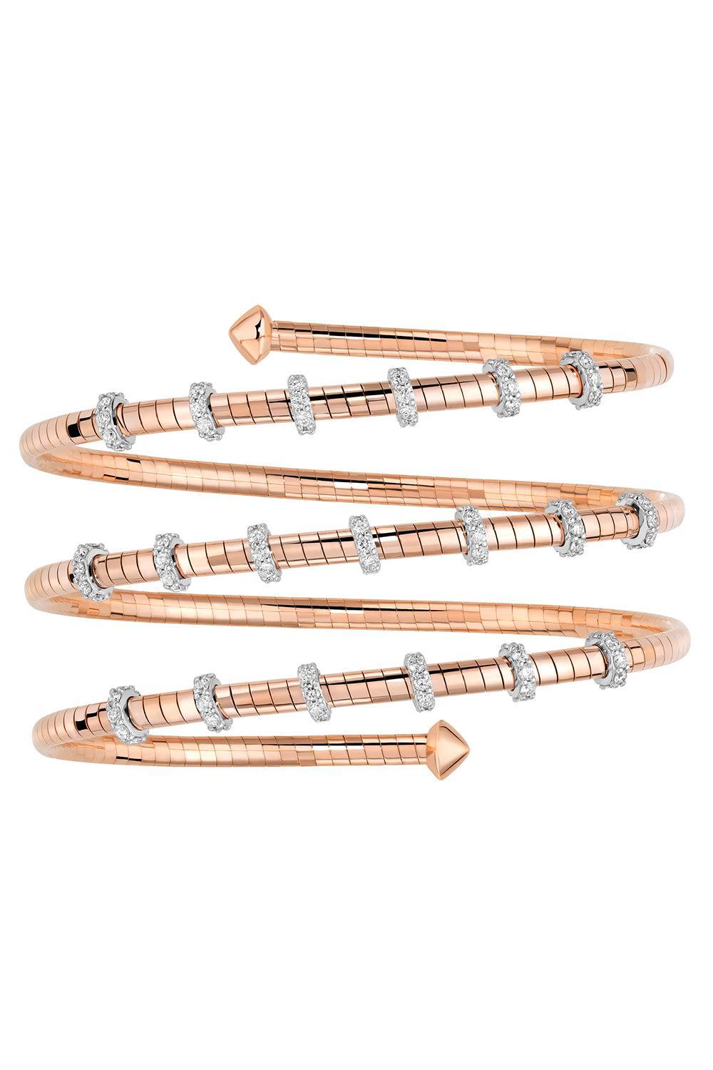 Rugiada 3 Wrap Diamond Bara Bracelet-ROSE GOLD-M-JEWELRYFINE JEWELBRACELET O-MATTIA CIELO