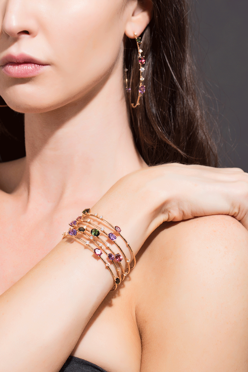 MATTIA CIELO-Rugiada Five Wrap Rainbow Bracelet-ROSE GOLD