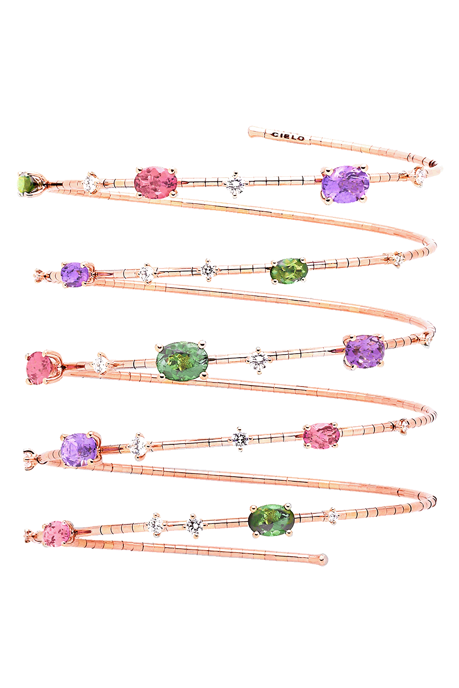 MATTIA CIELO-Rugiada Five Wrap Rainbow Bracelet-ROSE GOLD