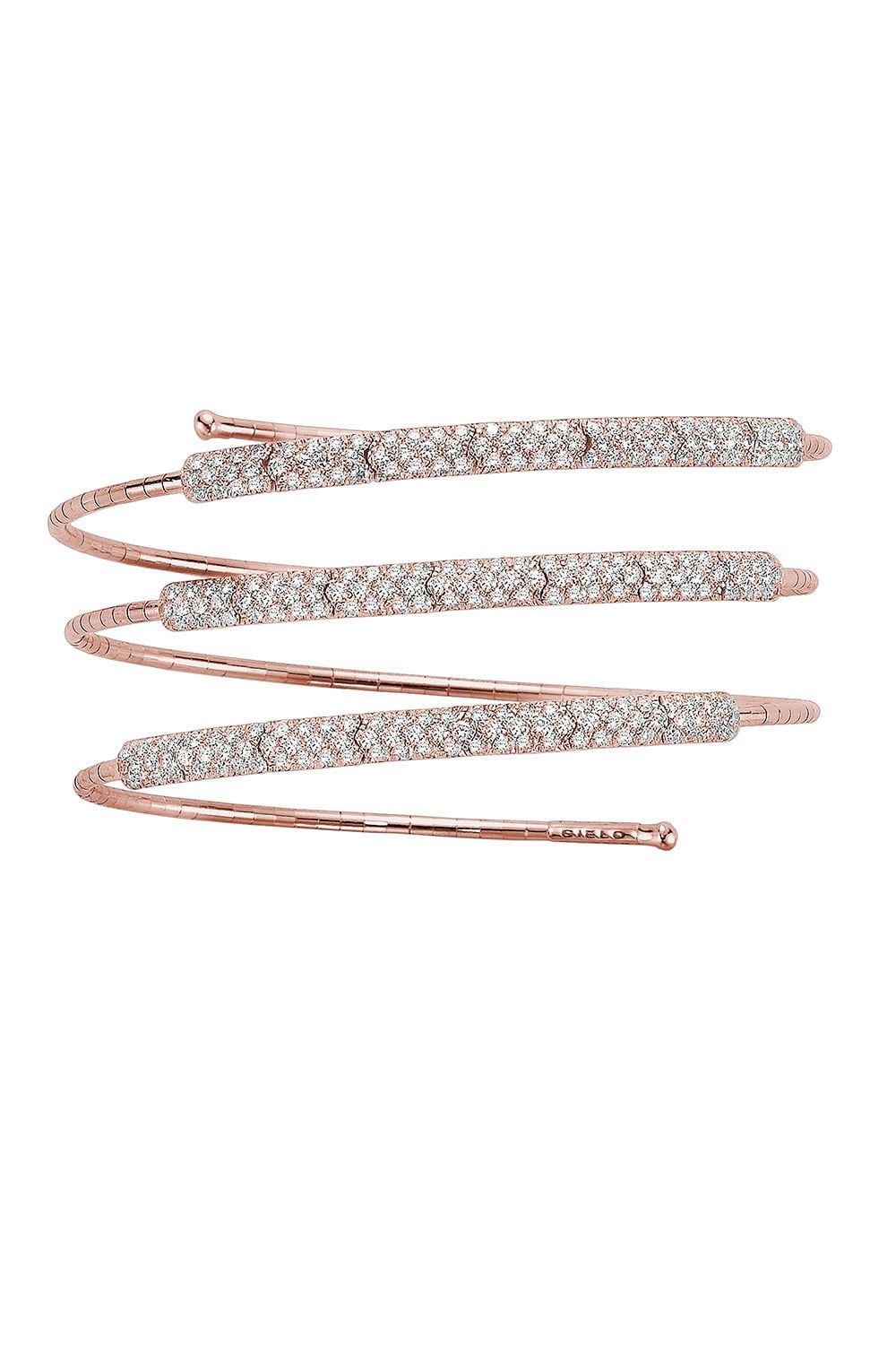 MATTIA CIELO-Three Row Diamond Pave Bracelet-ROSE GOLD