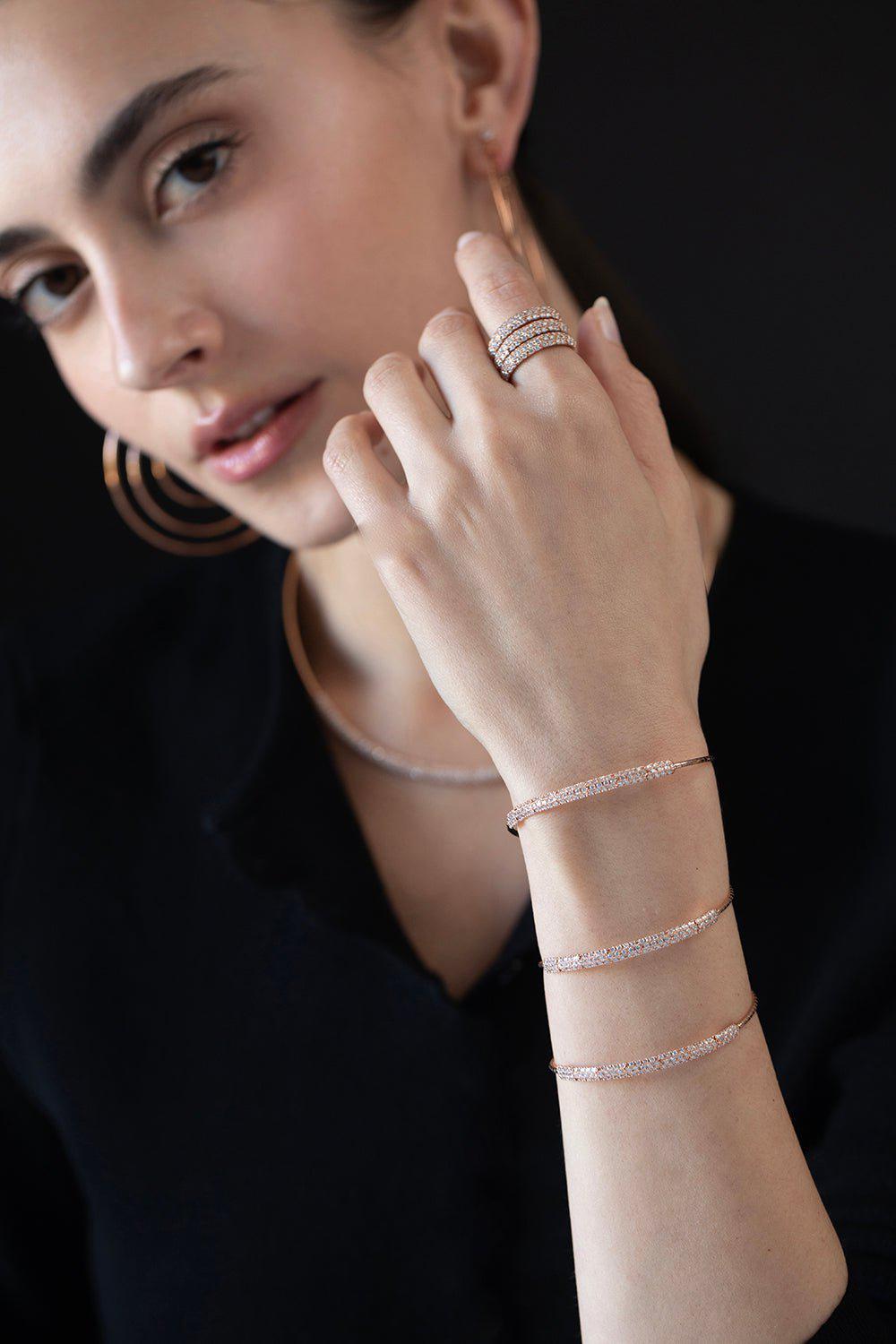 MATTIA CIELO-Rugiada 3 Wrap Diamond Bracelet-ROSE GOLD