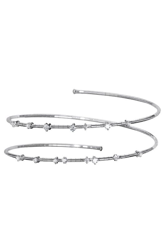 MATTIA CIELO-Diamond Rugiada 2 Row Bracelet-WHITE GOLD