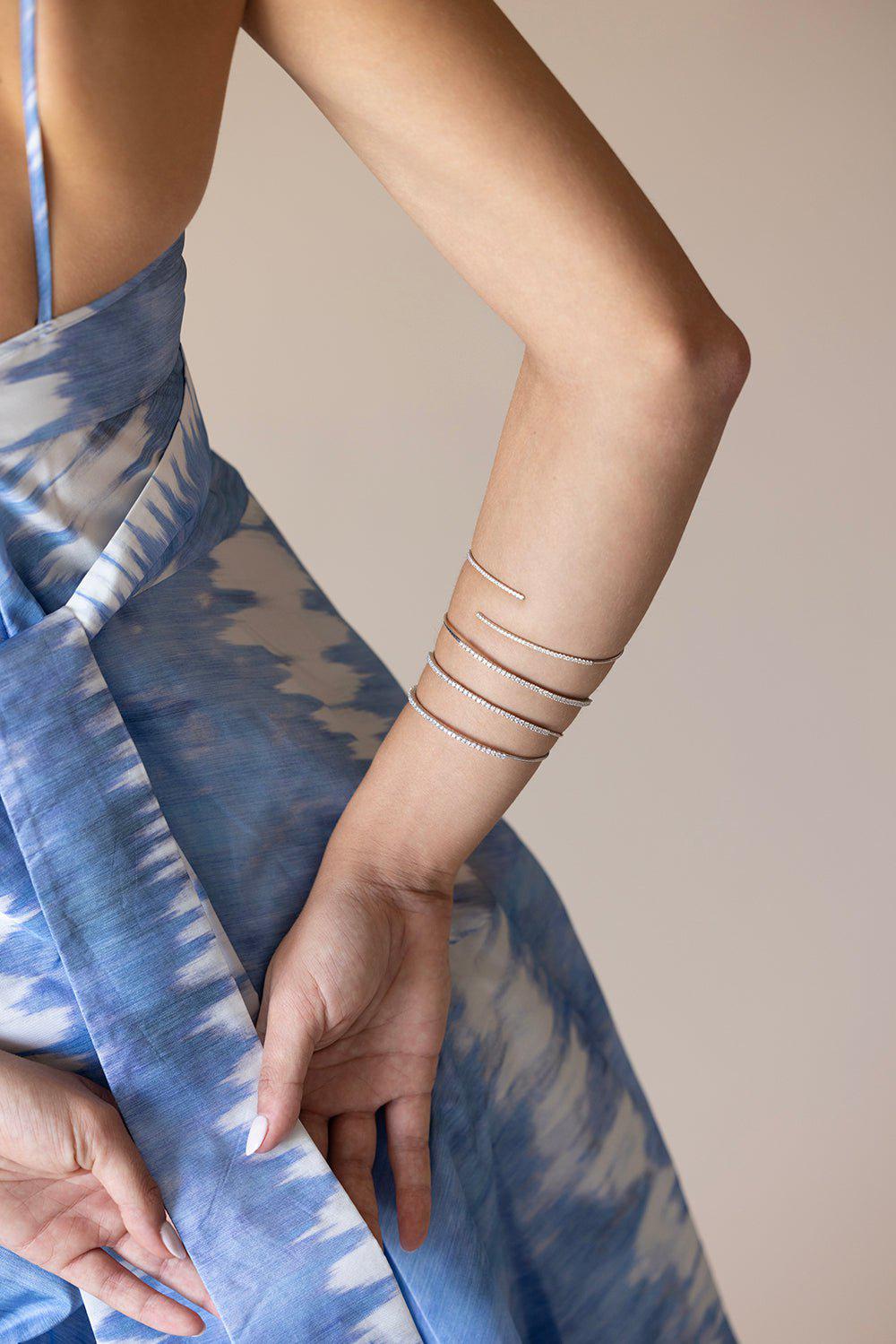 MATTIA CIELO-Diamond Tennis set Bracelet-WHITE GOLD