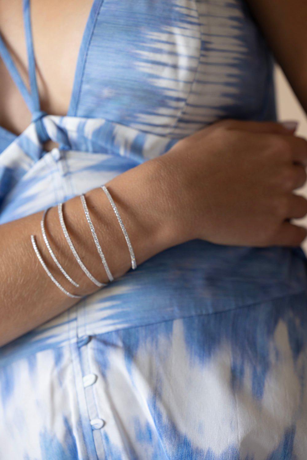 MATTIA CIELO-Diamond Tennis set Bracelet-WHITE GOLD