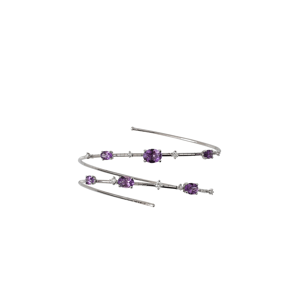 MATTIA CIELO-Rugiada Amethyst And Diamond Double Wrap Bracelet-WHITE GOLD