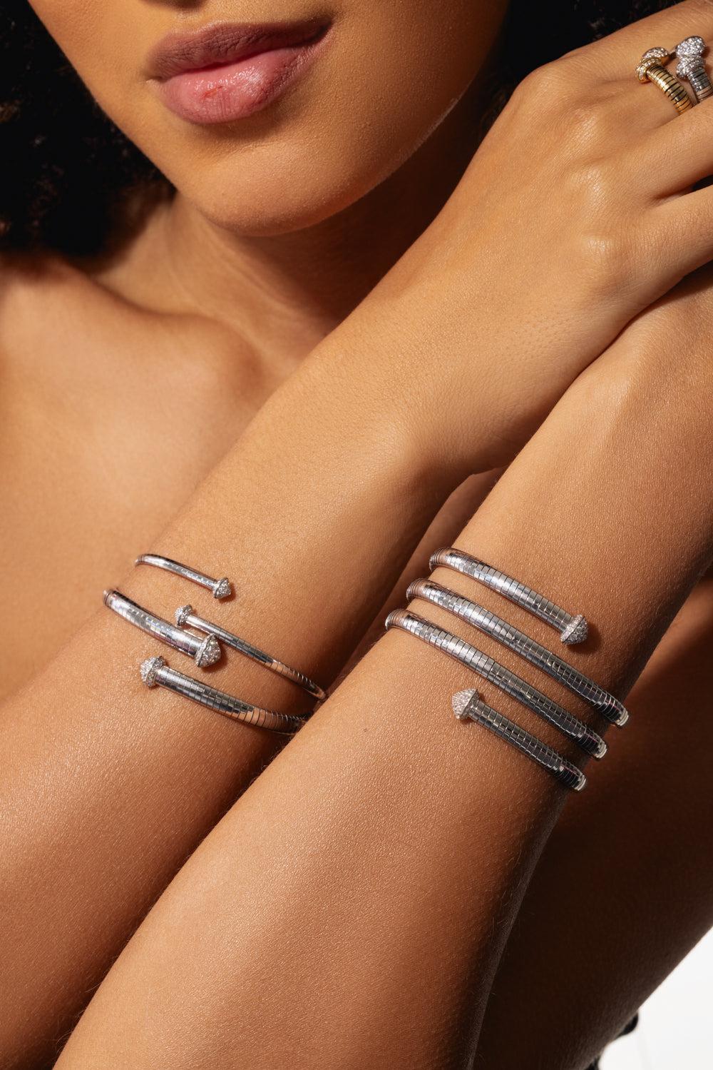 Rugiada Diamond Bracelet-WHITE GOLD-M-JEWELRYFINE JEWELBRACELET O-MATTIA CIELO