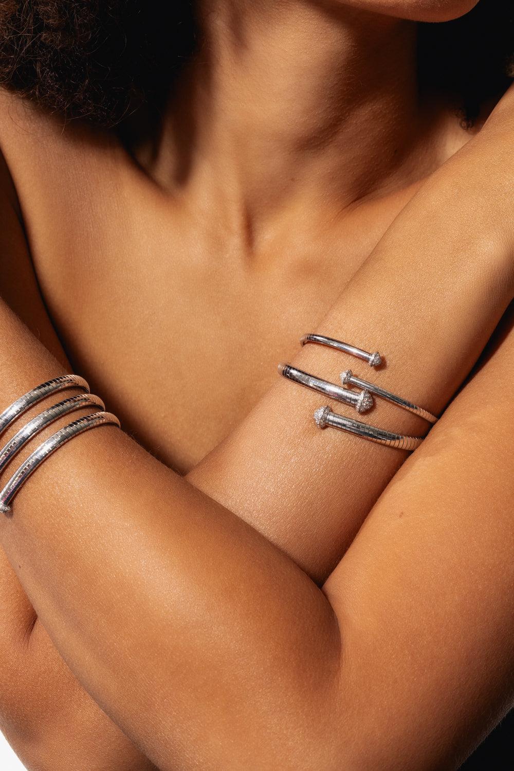 Rugiada Diamond Bracelet-WHITE GOLD-M-JEWELRYFINE JEWELBRACELET O-MATTIA CIELO