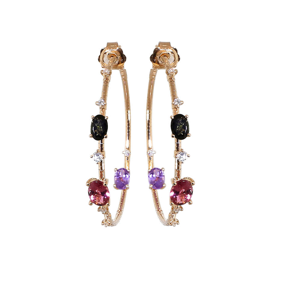 MATTIA CIELO-Rugiada Collection Rainbow Hoop Earrings-ROSE GOLD