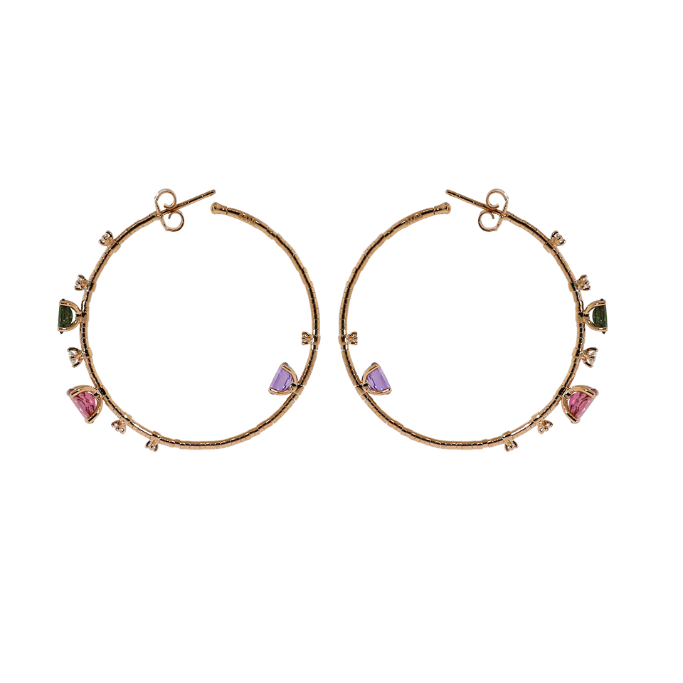 MATTIA CIELO-Rugiada Collection Rainbow Hoop Earrings-ROSE GOLD