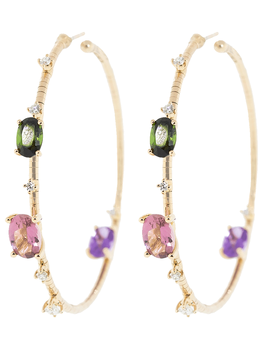 MATTIA CIELO-Rugiada Collection Rainbow Hoop Earrings-ROSE GOLD