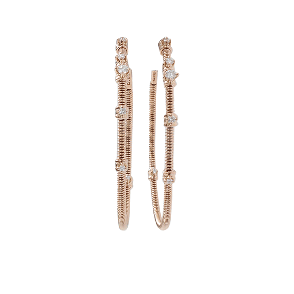 MATTIA CIELO-Rugiada Diamond Hoop Earrings-ROSE GOLD