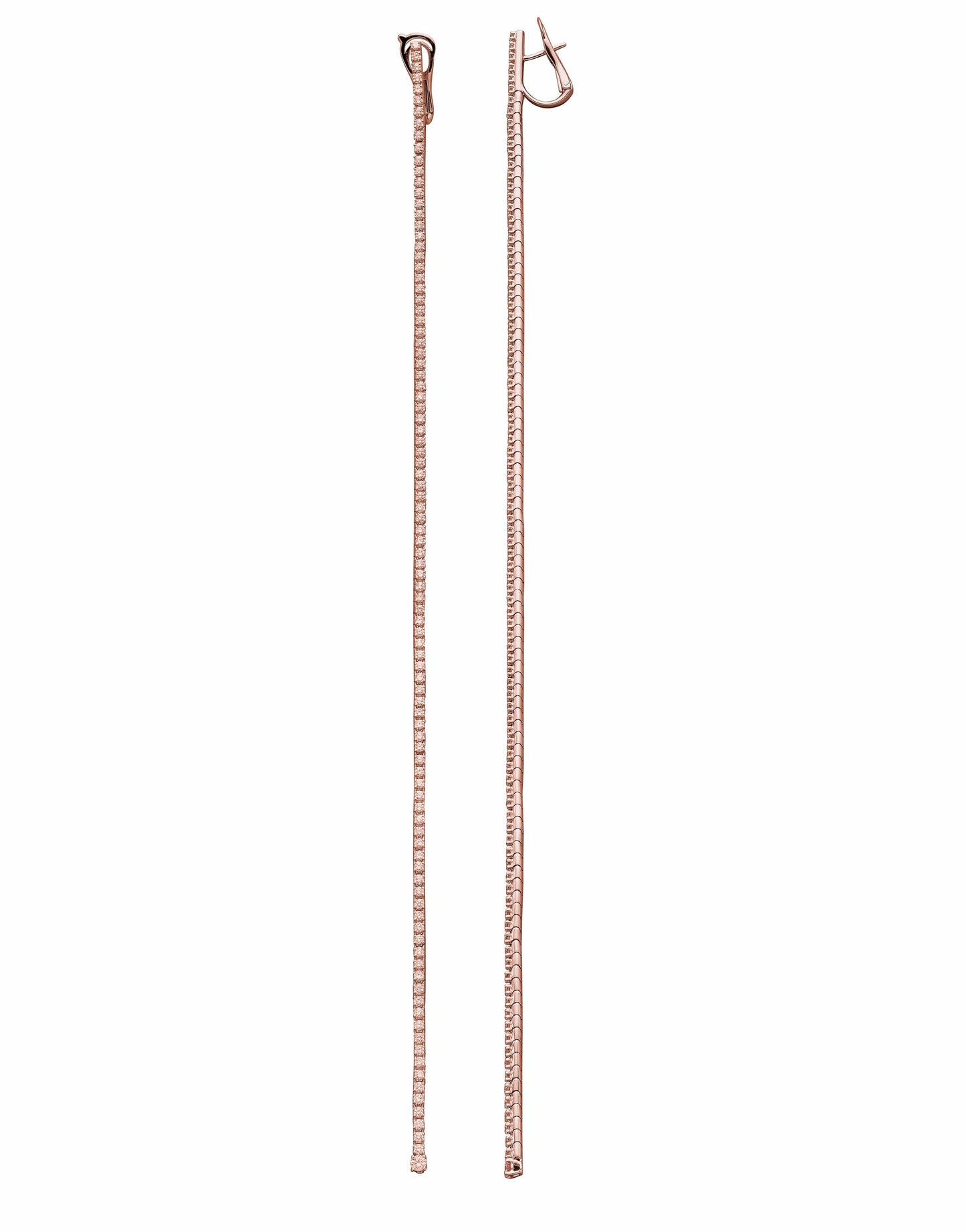 MATTIA CIELO-Rugiada Long Line Diamond Earrings-ROSE GOLD
