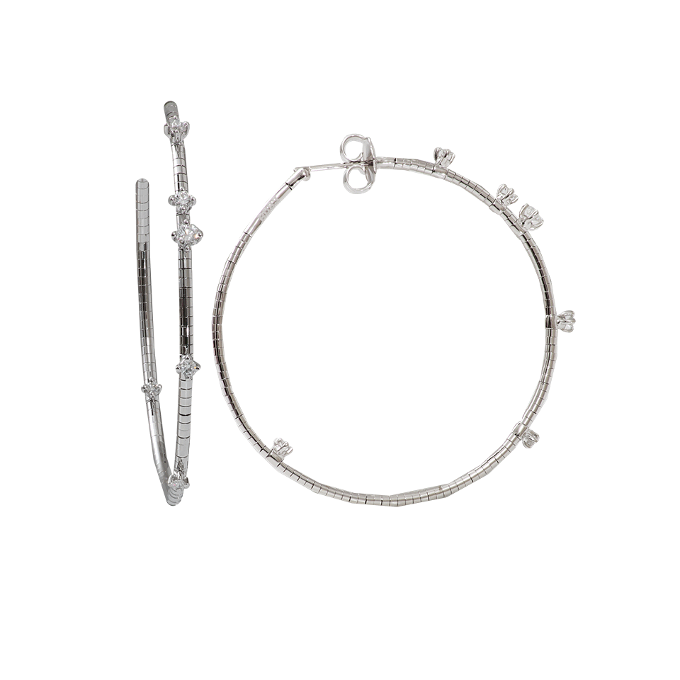 MATTIA CIELO-Rugiada Diamond Hoop Earrings-WHITE GOLD